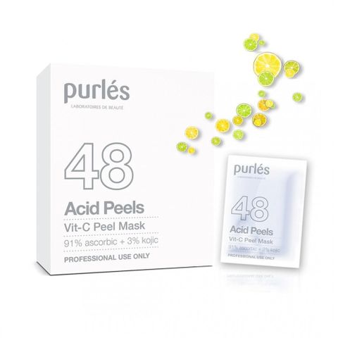 Mặt Nạ Dưỡng Sáng Trẻ Hóa Da Purles 48 Vit-C Pell Mask - Vitamin C Chống Lão Hóa, Phù Hợp Mọi Loại Da, Dưỡng Da Sáng Mịn Màu