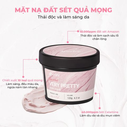 Mặt Nạ Đất Sét Quả Mọng Aperire - Giúp Làm Sạch, Thu Nhỏ Lỗ Chân Lông, Dưỡng Trắng Da - 120g Spa Relief Very Pretty Pore Mask