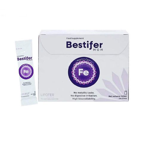 Sắt Hướng Đích Bestifer Mom Dành Cho Bà Bầu - Hỗ Trợ Bổ Máu, Dạng Gói Tiện Dụng, Không Gây Táo Bón, Vitamin B6 & B12 30mg Sắt/ngày