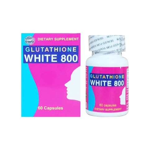 Viên Uống Trắng Da Glutathione White 800 - Hỗ Trợ Làm Sáng Da Từ Bên Trong, Tăng Cường Độ Đàn Hồi và Khỏe Mạnh, Hộp 60 Viên