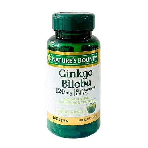 Viên Uống Hỗ Trợ Bổ Não Nature's Bounty Ginkgo Biloba 120mg 100 Viên - Cải Thiện Suy Giảm Trí Nhớ và Lưu Thông Máu