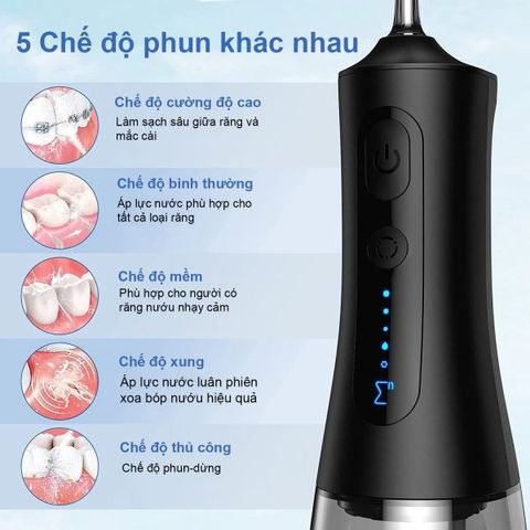 Máy Tăm Nước Xiaomi Enpuly W1 Plus - 5 Chế Độ Phun, Áp Lực 140psi, Loại Bỏ 99.99% Mảng Bám, Thiết Kế Chắc Chắn, Sử Dụng Đến 40 Ngày