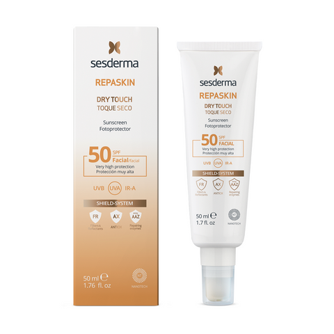 Kem Chống Nắng Repaskin Dry Touch Toque Seco SPF 50+ - Dành Cho Da Khô và Da Thường, Bảo Vệ Tối Ưu Khỏi Tia UV, Kết Cấu Mỏng Nhẹ