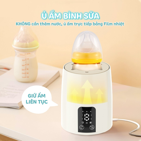 Máy Lắc và Ủ Ấm Sữa Chibé CB040 1200mAh - Thiết Bị Tiện Lợi Giữ Nhiệt Đồ Uống Cho Bé, Lắc 360 Độ, Thao Tác Dễ Dàng