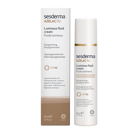Kem Dưỡng Mờ Nám Sesderma Azelac Ru Luminous Fluid Cream 50ml - Chống Nắng SPF 50, Dưỡng Trắng Da, Phù Hợp Mọi Loại Da