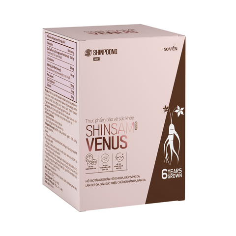 Viên uống Shinsam Venus - Hỗ trợ làm sáng đẹp da với L-Glutathione, Collagen, Acid hyaluronic - Giải pháp cho làn da tươi trẻ và rạng rỡ
