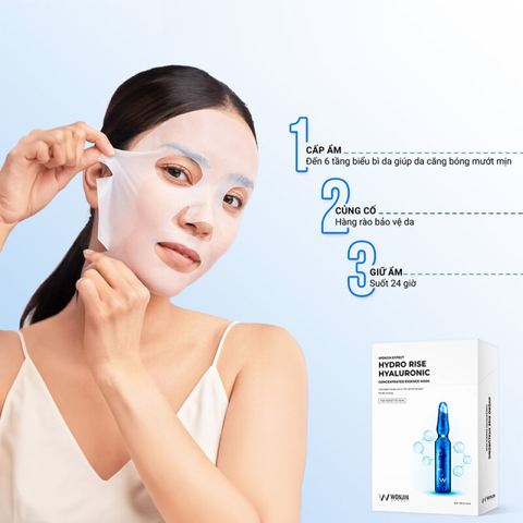 Hộp 10 Miếng Mặt Nạ Cấp Ẩm Wonjin Effect Hydro Rise - Mặt Nạ Dưỡng Ẩm Chứa Hyaluronic, Phù Hợp Với Mọi Loại Da