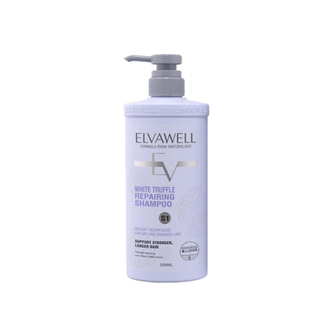 Dầu Gội Phục Hồi Tóc Hư Tổn Elvawell White Truffle 500ml - Chiết Xuất Nấm Cục Trắng Dưỡng Ẩm và Phục Hồi Tóc Khô, Xơ