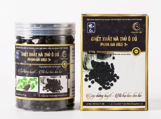 Viên Uống Trắng Da Đen Tóc Chiết Xuất Hà Thủ Ô Đỏ Phạm Gia Gold 3+ - Hỗ Trợ Làm Đẹp Tóc và Da Tự Nhiên 554g