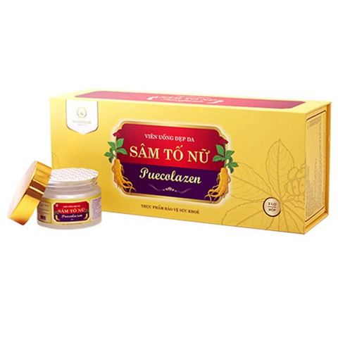 Viên Uống Sâm Tố Nữ Puecolazen Bổ Sung Nội Tiết Tố Đẹp Da - Hỗ Trợ Cân Bằng, Giảm Nếp Nhăn, Hộp 45 Viên