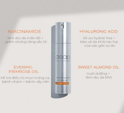 Kem Dưỡng Ẩm Asap Ultimate Hydration 50ml - Hỗ Trợ Mờ Nám, Sáng Da, Dưỡng Ẩm Chuyên Sâu Cho Mọi Loại Da