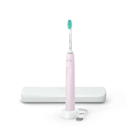 Bàn chải đánh răng điện Philips Sonicare 3100 HX3673 - Công nghệ sóng âm, bảo vệ nướu, phù hợp với răng nhạy cảm, màu hồng, trắng, đen