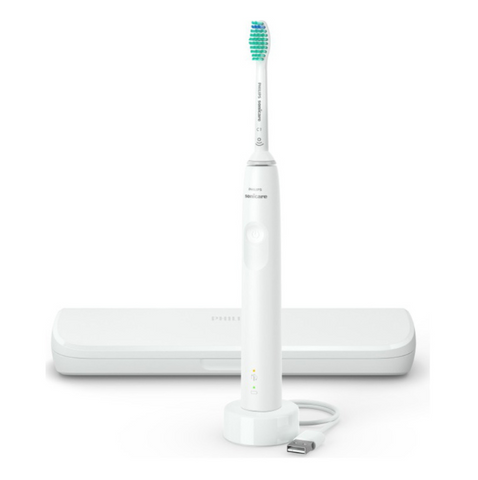 Bàn chải đánh răng điện Philips Sonicare 3100 HX3673 - Công nghệ sóng âm, bảo vệ nướu, phù hợp với răng nhạy cảm, màu hồng, trắng, đen