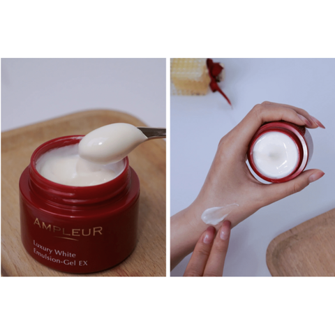 Kem Dưỡng Ẩm Ampleur Luxury White Emulsion Gel-EX 3in1 Cao Cấp - Cung Cấp Độ Ẩm, Làm Sáng Da, Phục Hồi, Da Mịn Màng, Rạng Rỡ