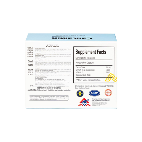 Viên Uống Bổ Sung Canxi CalKaMin - Hỗ Trợ Xương Chắc Khỏe Với Vitamin D3, K2 & Magie - Dành Cho Phụ Nữ Mang Thai & Trẻ Em Phát Triển