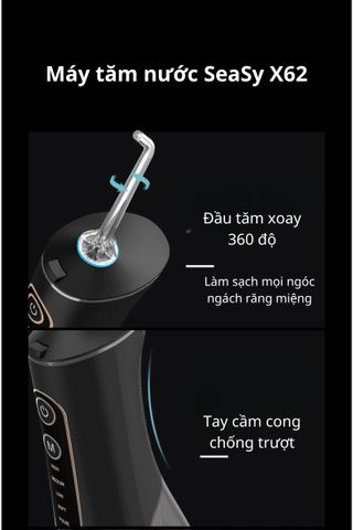 Máy Tăm Nước Cầm Tay SeaSy X62 - 5 Chế Độ Chăm Sóc Răng Miệng Hiện Đại, Thích Hợp Cho Người Niềng Răng và Trẻ Em
