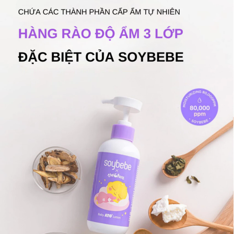 Sữa Dưỡng Ẩm Dịu Nhẹ Cho Bé Soybebe Baby Ato Lotion - Dưỡng Da Nhạy Cảm, Chiết Xuất Thực Vật, Phù Hợp Mùa Hè 90ml