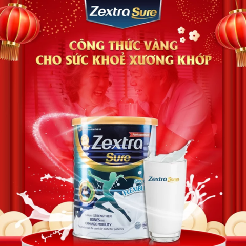 Sữa non Zextra Sure hỗ trợ xương khớp - Dinh dưỡng thiết yếu cho xương khớp khỏe mạnh, giảm đau nhức, dễ uống, 400g.