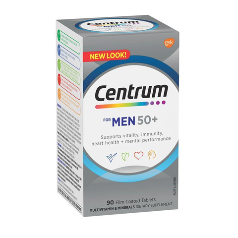 Viên uống Centrum For Men 50+ - Vitamin tổng hợp cho nam giới trên 50 tuổi, hỗ trợ sức khỏe và tăng cường miễn dịch