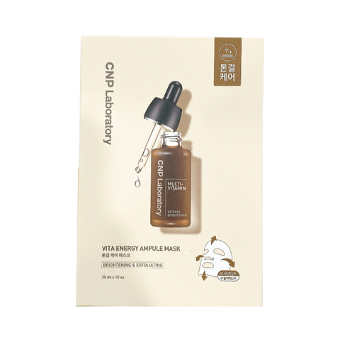 Mặt Nạ Dưỡng Trắng Da CNP Laboratory Vita Energy Ampule Mask - Hộp 10 Miếng Đem Lại Làn Da Tươi Sáng, Đầy Năng Lượng
