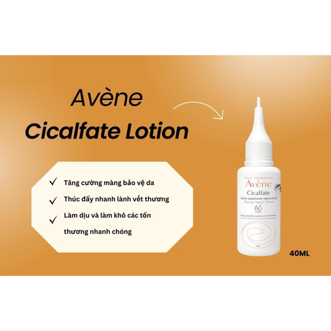 Sữa Dưỡng Phục Hồi Avène Cicalfate - Lotion Làm Dịu Tổn Thương Da, Hỗ Trợ Làm Khô Và Phục Hồi Da Nhanh Chóng, 40ml