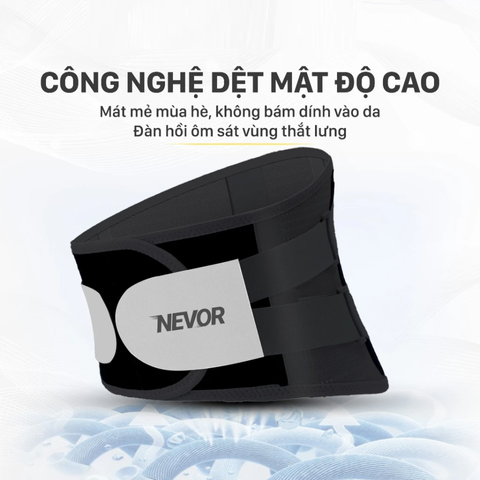 Đai lưng hỗ trợ cột sống Nevor DTL03 - Thiết bị chăm sóc sức khỏe giảm đau thắt lưng có đai cố định và đệm bơm hơi cho nam nữ