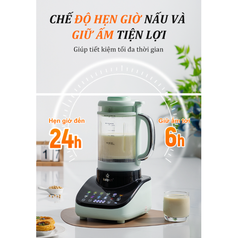 Máy làm sữa hạt Kalpen H5 - Đa năng 12 chế độ, xay sáng tạo các món như sữa hạt, súp, cháo, sinh tố tại nhà, tiện lợi và dễ sử dụng.