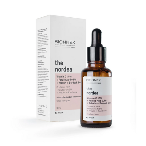 Serum Bionnex The Nordea Vitamin C 15% + Ferulic Acid 0,5% - Chăm Sóc Da Sáng Mịn, Mờ Nám, Cải Thiện Đàn Hồi Da 30ml