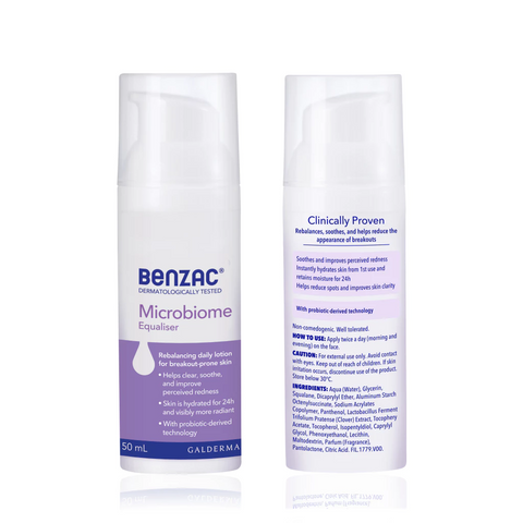 Sữa Dưỡng Ẩm Benzac Microbiome Equalizer 50ml - Chăm Sóc Da Dầu Mụn, Phục Hồi Tổn Thương Da, Dịu Nhẹ Và Thẩm Thấu Nhanh