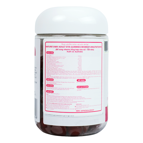 Vitamin Tổng Hợp Cho Nữ Nature's Way Adult Vita Gummies - Bổ Sung Vitamin, Tăng Cường Sức Khỏe, Tốt Cho Xương, Da, Tóc - 100 Viên