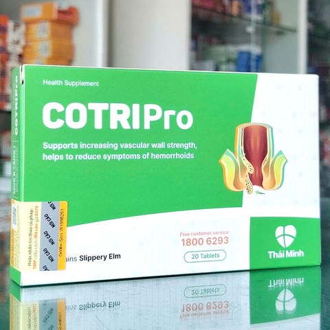 Viên uống Cotripro Thái Minh 20 viên - Hỗ trợ tăng sức bền thành mạch, giảm triệu chứng trĩ, đau rát hậu môn, thực phẩm chức năng chính hãng