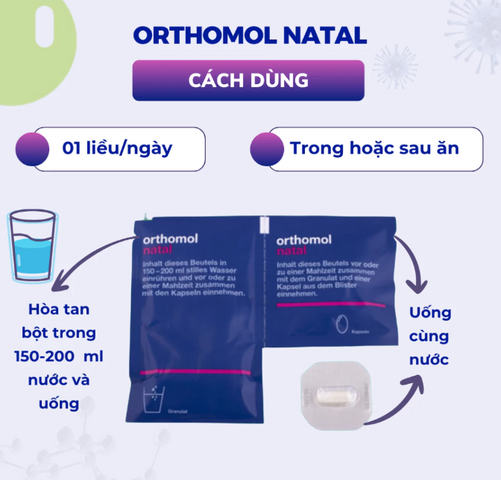 Vitamin Cho Bà Bầu Orthomol Natal Đức - Hỗ Trợ Tiêu Hóa, Bổ Sung DHA, Axit Folic, 25 Vitamin & Khoáng Chất Thiết Yếu - Hộp 30 Liều