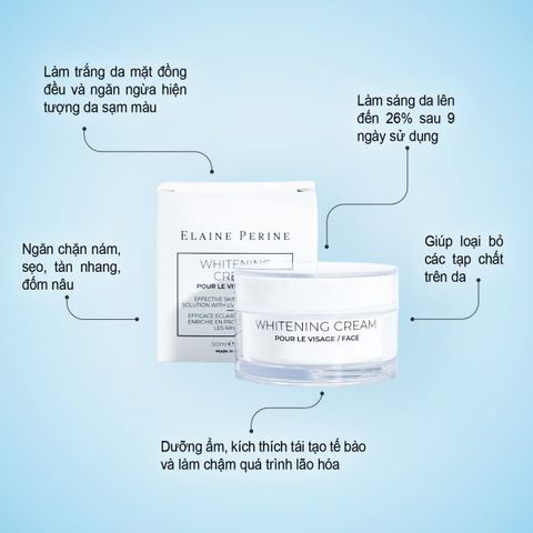 Kem Dưỡng Trắng Da Elaine Perine Whitening Cream 50ml - Cải Thiện Da Nám, Cấp Ẩm và Phục Hồi Da Tổn Thương