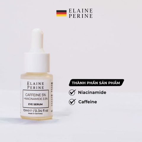 Serum Dưỡng Da Vùng Mắt Elaine Perine 10ml - Caffeine 5% + Niacinamide 4.75% Giảm Quầng Thâm, Bọng Mắt, Dưỡng Sáng Da