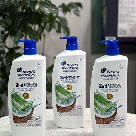 Dầu Gội 2in1 Head & Shoulders Mùi Dừa & Aloe Vera 1.18ml - Dưỡng Tóc Sạch, Khỏe Và Mượt Mà, Hàng Mỹ Chính Hãng
