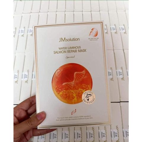 Mặt Nạ Cá Hồi JM Solution Water Luminous Salmon Repair 40g x 5 Miếng - Dưỡng Ẩm, Tái Tạo Da, Chống Lão Hóa Hàn Quốc
