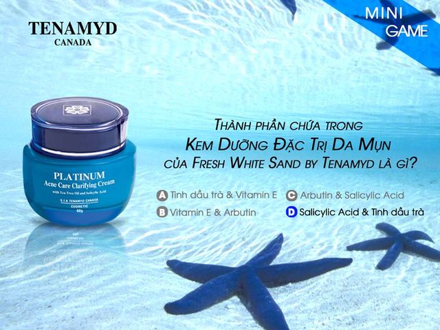Kem dưỡng Tenamyd Fresh White Sand Platinum Acne Clarifying Cream 60g