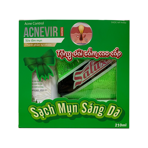 Sữa Tắm Acnevir 210ml - Giúp Cải Thiện Mụn Lưng, Viêm Nang Lông, Làn Da Sáng Mịn Từ Thiên Nhiên - Sản Phẩm Dược Mỹ Phẩm SANTAFA