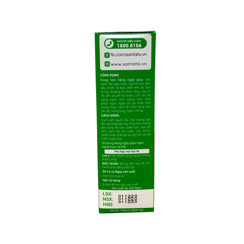 Sữa Tắm Acnevir 210ml - Giúp Cải Thiện Mụn Lưng, Viêm Nang Lông, Làn Da Sáng Mịn Từ Thiên Nhiên - Sản Phẩm Dược Mỹ Phẩm SANTAFA