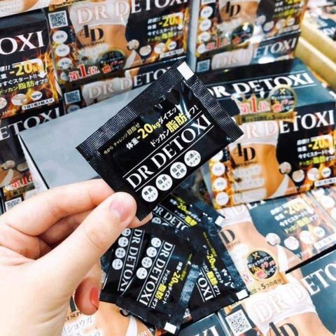 Viên Uống Giảm Cân Thải Độc Dr Detoxi 4D Nhật Bản - Hỗ Trợ Đốt Mỡ, Thanh Lọc Cơ Thể, Hộp 30 Gói