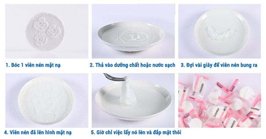 Mặt Nạ Nén Tiện Dụng Miniso Nhật Bản - Dưỡng Ẩm Và Làm Sáng Da Thiết Kế Viên Kẹo Nhỏ, Túi 100 Viên