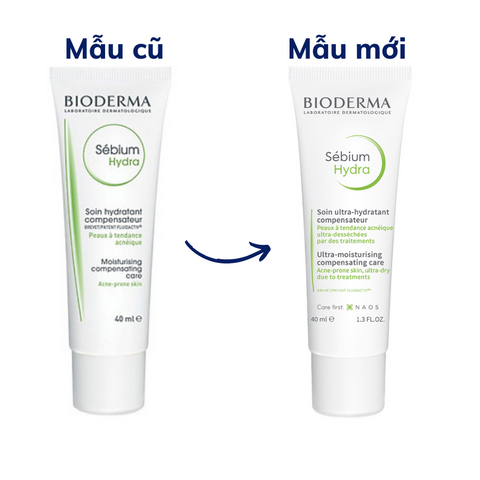 Kem Dưỡng Ẩm Bioderma Sebium Hydra 40ml - Giảm Mụn, Điều Tiết Bã Nhờn, Dành Cho Da Dầu Mụn, Hỗ Trợ Sức Khỏe Làn Da