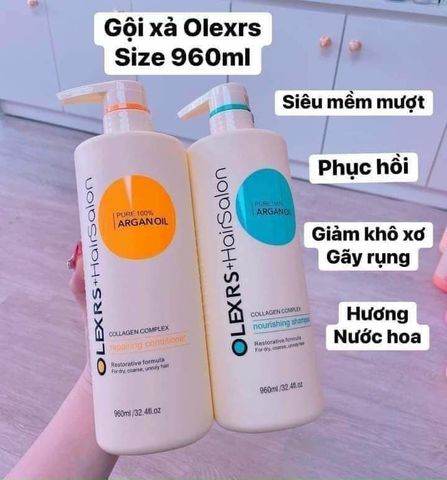 Bộ Gội Xã Olexrs 960ml - Dầu Gội Chống Rụng Tóc Pure 100% Dầu Óc Chó - Giải Pháp Cho Tóc Khỏe Mạnh, Bóng Mượt