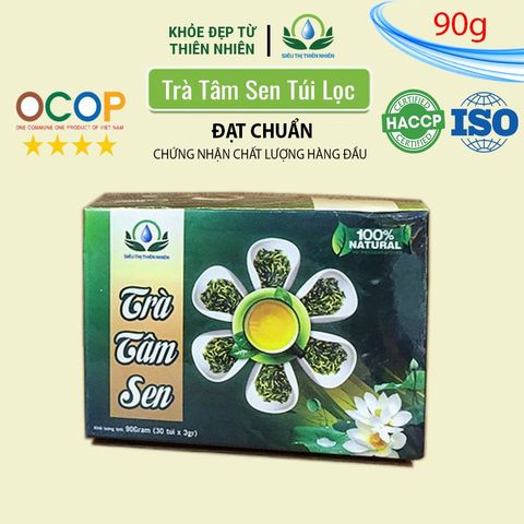 Trà Tâm Sen Hỗ Trợ Mất Ngủ - Hộp 30 Túi Lọc 3g, Trà Thảo Mộc Giúp Thư Giãn và Số Mặt Nạ Da - Siêu Thị Thiên Nhiên