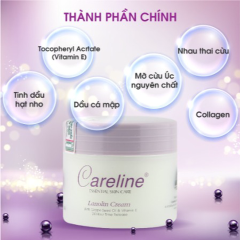 Kem Dưỡng Da Nhau Thai Cừu Careline Úc - Chống Nhăn, Trắng Sáng, 100ml, Dưỡng Ẩm, Phục Hồi Da Mịn Màng, Chăm Sóc Da Hằng Ngày