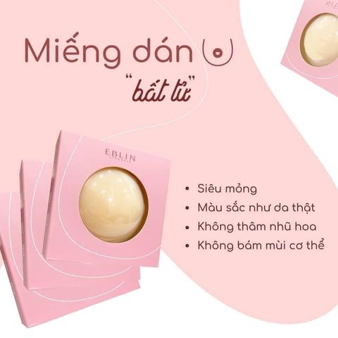 Miếng Dán Ngực Silicon Nhiệt Tự Thân Eblin - Chất Liệu Mềm Mỏng, Duy Trì Hình Dáng Tự Nhiên, Không Cần Bra