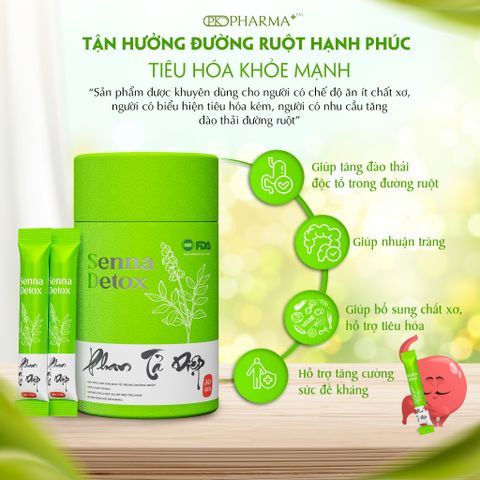 Phan Tả Diệp Senna Detox PK Pharma - Hỗ Trợ Tiêu Hóa, Thải Độc, Cải Thiện Nhuận Tràng, Làm Đẹp Da - Sản Phẩm Dinh Dưỡng Từ Thiên Nhiên