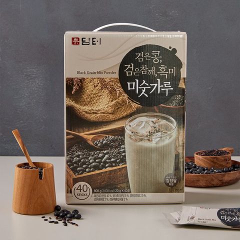 Bột Ngũ Cốc Damtuh Hàn Quốc - Đậu Đen, Mè Đen, Gạo Đen Hỗ Trợ Dinh Dưỡng, Giảm Cân, 40 Gói, 800g