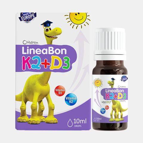 Vitamin LineaBon D3 + K2 Hỗ Trợ Hấp Thụ Canxi 10ml - Vitamin Cho Bé Giúp Phát Triển Chiều Cao, Dễ Uống, Không Sắc, Không Vị