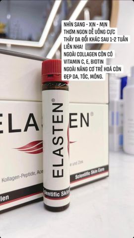 Collagen Elasten Đức Dạng Nước 28 Ống X 25ml - Giải Pháp Trẻ Hóa Da, Giúp Làm Sáng Da và Tăng Cường Độ Đàn Hồi, Hương Vị Cherry Thơm Ngon
